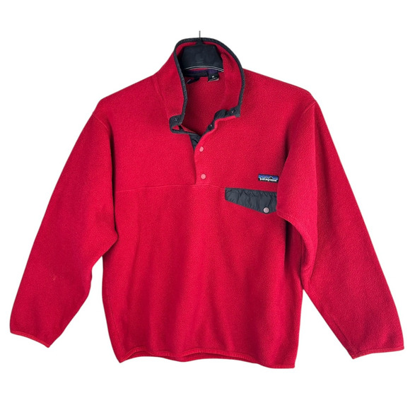 Vintage Y2k Patagonia Classic Synchilla Snap-T Fleece Pullover Red Men's Medium - Picture 15 of 16